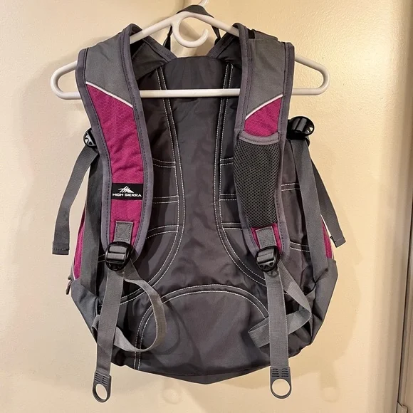 High Sierra Floral Printed Pink and Gray Women's Backpack - Picture 7 of 9